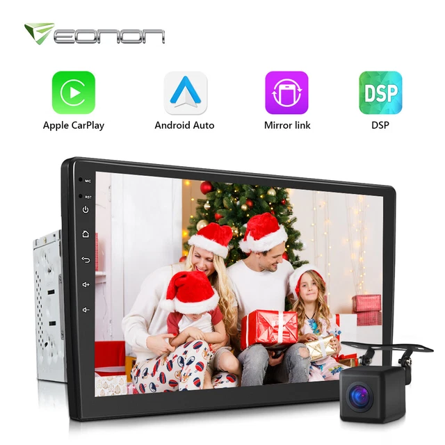 CAM+10.1" Touch Screen Car Stereo Radio Double DIN Android Auto CarPlay Audio BT