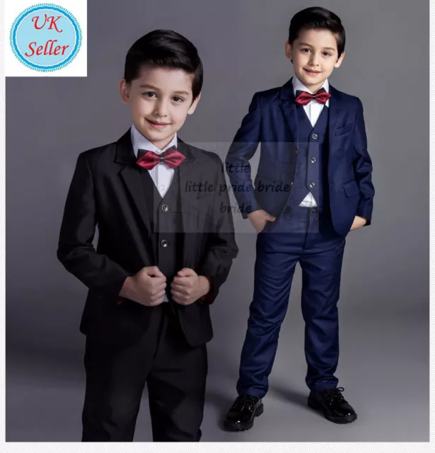 Boys Suits Wedding Page Boy Baby Formal Party , 4 Piece Waistcoat Suit