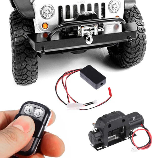 Metal Electric Winch & Controller For 1/10 TRX-4 TRX4 D90 SCX10 RC Car Crawlers