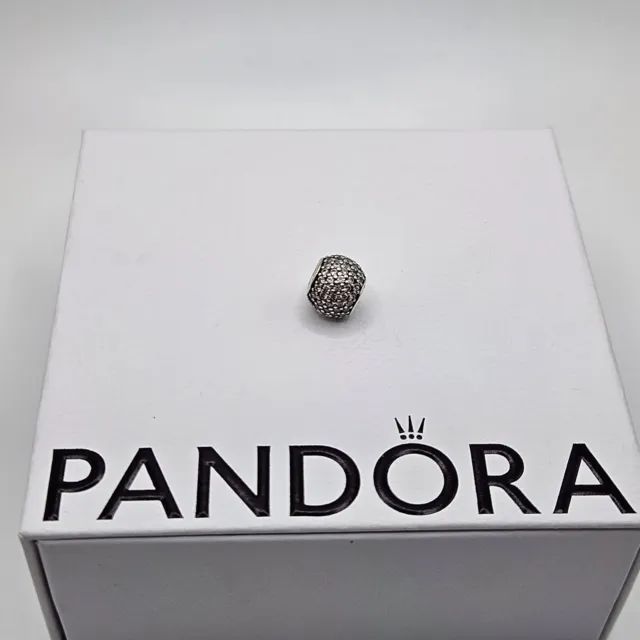 Genuine Pandora Clear Pave Ball Charm ALE 925 #791051CZ