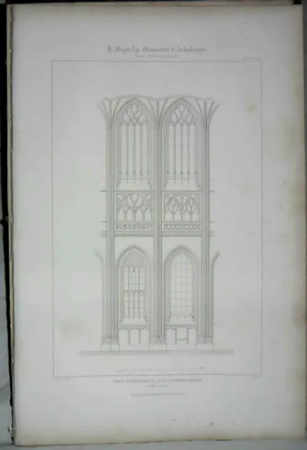 Lithographie Travées septentrionales de l'église St Wulfran à Abbeville