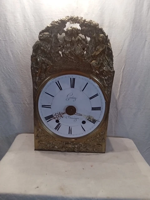 Cadran Horloge D'édifice Comtoise – Bronze/fer, Pendule, XIXe – Pièce Ancienne