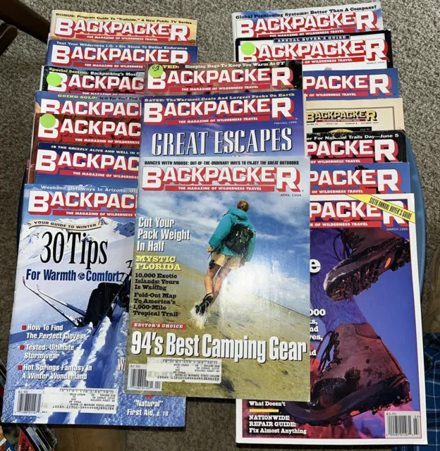 17- Backpacker Wilderness Magazines 1990s Gear Reviews, Outdoor Camping Hiking