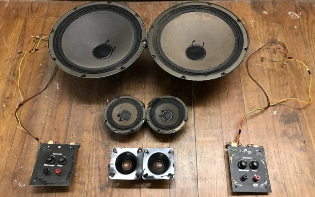 Vintage Set Of 2 Utah Trusonic 3Way Speaker Parts Complete Set JR-200M Untested