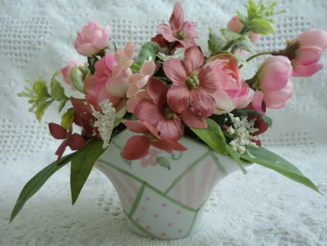 Pretty Little Silk Flower Arrangements/Andrea by Sadek Baskets- 4 Unique Avail