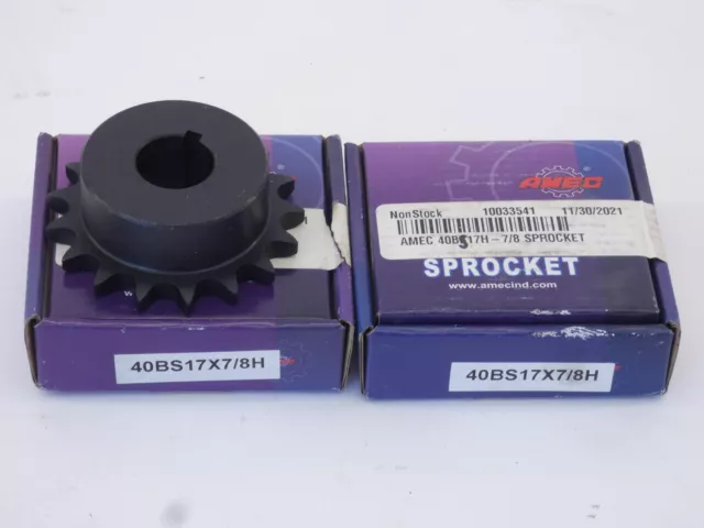 *Lot of 2* AMEC 40BS17H-7/8 Sprockets, 7/8" - NEW Surplus!