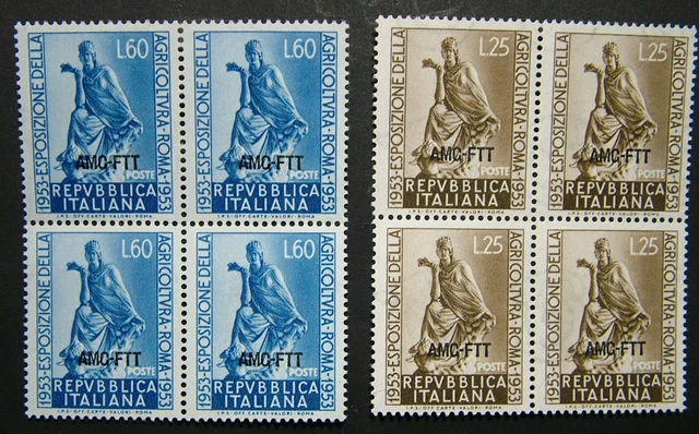 AMG - Ftt 1953 Italy Trieste 2 X Quatrains Farming MNH