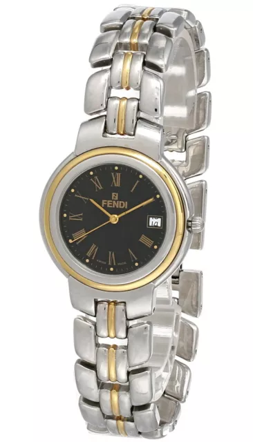 Fendi Black Dial 35MM 2-Tone Stainless Steel Women's Watch 980G