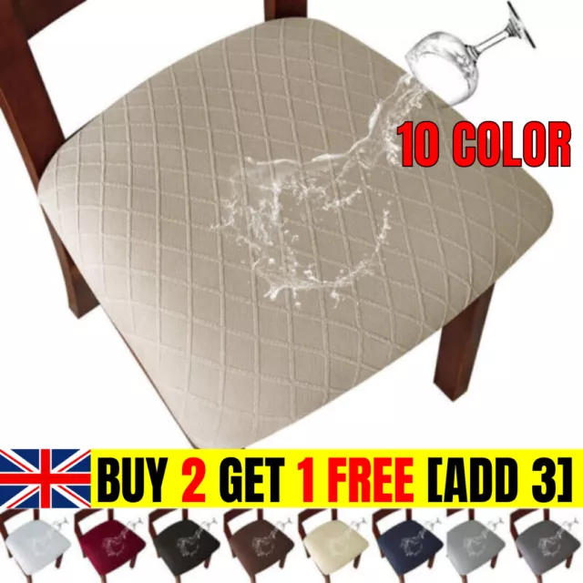 Kitchen Dining Chair Seat Covers Stretch Waterproof Cushion Slipcovers Protector