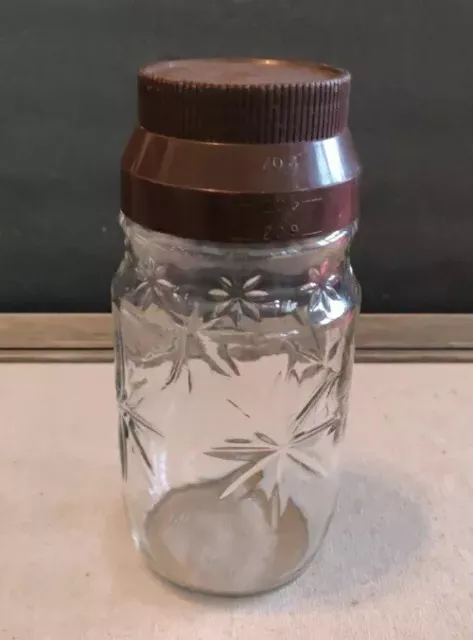 Vintage 1970s Anchor Hocking Sanka Instant Coffee Glass Jar Starburst Design