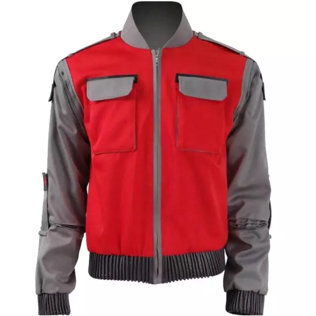 Men Marty Mcfly Back To The Future Jacket Giacchetto Ritorno Al Futuro Coat Zip