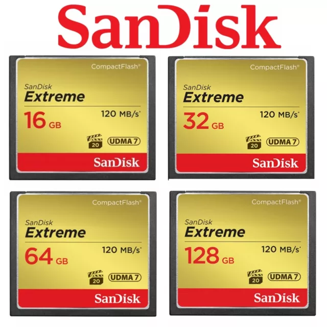 Sandisk CF Extreme Card 32GB 64GB 128G Compact Flash Memory Card Full HD 120MB/s