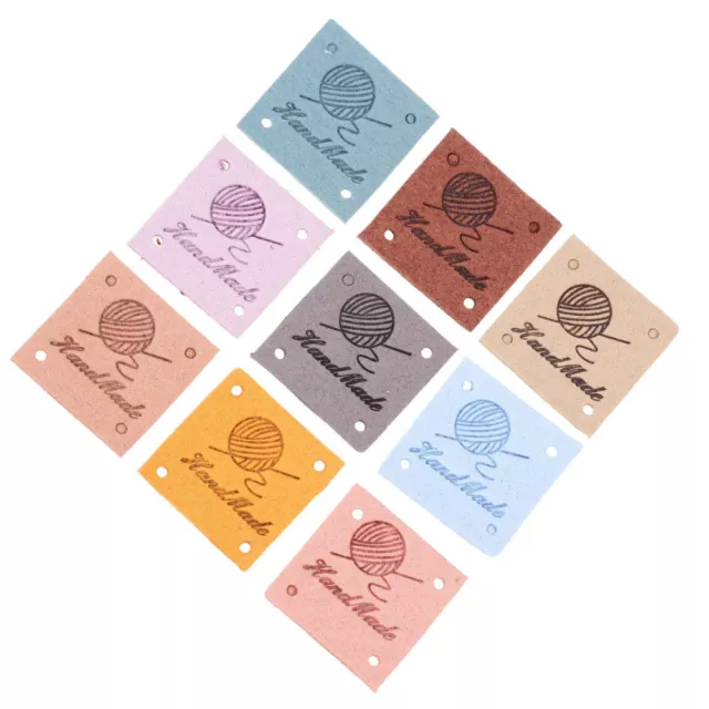 45PCS Creative Labels Personalized Leather Tags Leather Tags for Crochet Items