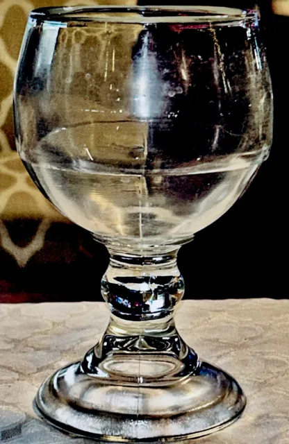 VINTAGE GOBLET THICK TALL HEAVY CLEAR GLASS  Adult Beverage Drinkware