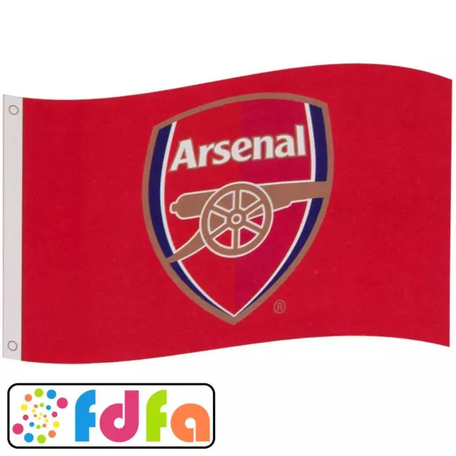 Officially Licensed Arsenal FC Red Flag Football Gunners Crest 5ft x 3ft