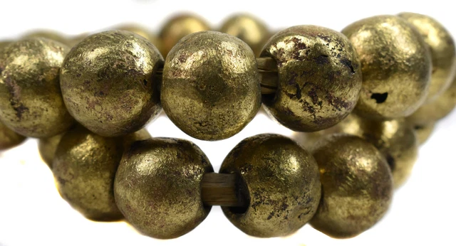 Fulani Large Round Brass Beads Old Nigerian African