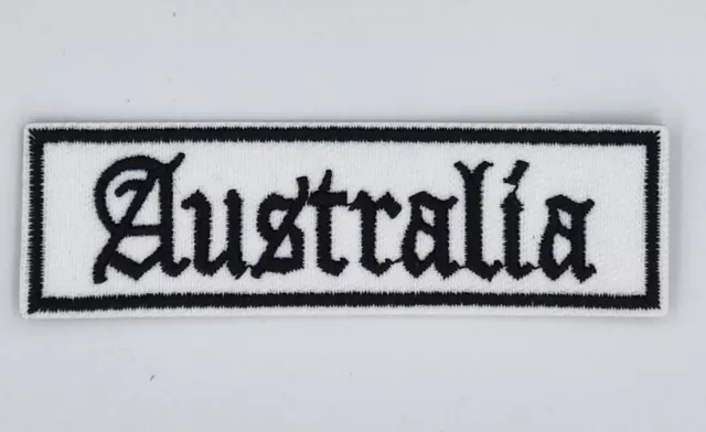 Australia B on W Biker Harley Davidson Vest Embroidered Patch Badge Iron Sew On