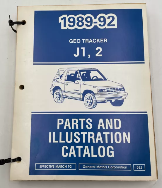 GEO TRACKER PARTS Book Catalog Illustrated 1989 1992 Book Manual OEM