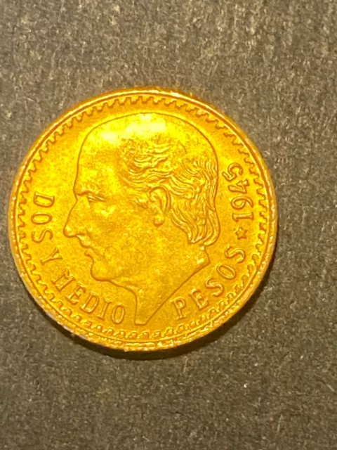 1945 2 1/2 gold peso uncirculated a beautiful coin and some cool history