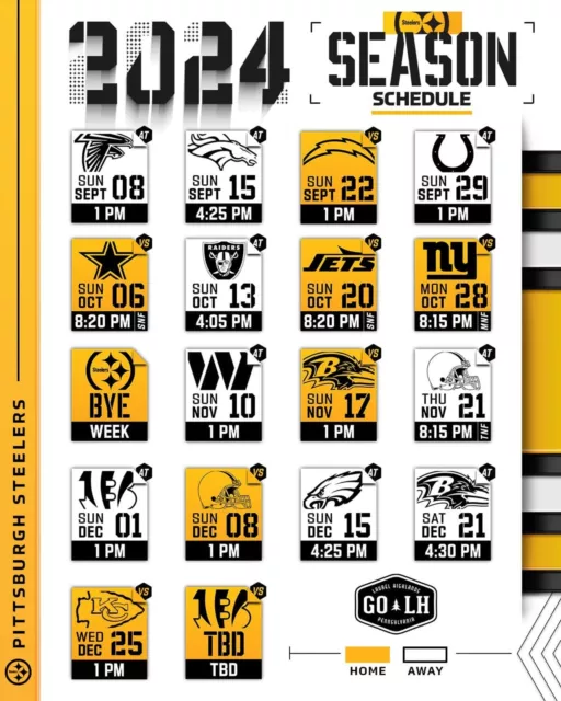 Steelers 2024 Schedule Printable Pdf Caryn Cthrine