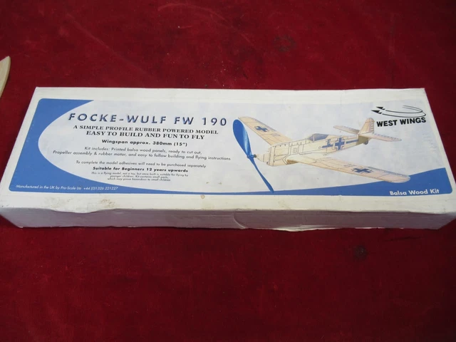 WEST WINGS FOCKE Wulf FW 190 Balsa Wood Flying Model Kit. £12.99 ...