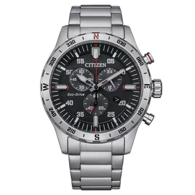 Orologio Eco Drive Citizen Outdoor Crono con Data AT2520-89E - Nero