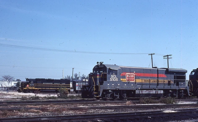ORIGINAL 1981 RAILROAD SLIDE SEABOARD COAST LINE 5108 Miami FLORIDA GE B23-7 CSX