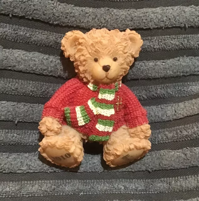 Rare Resin Harrods 2010 Christmas / Xmas Teddy Bear Fridge magnet - Archie