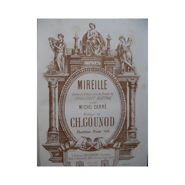 GOUNOD Charles Mireille Opéra Piano solo ca1865