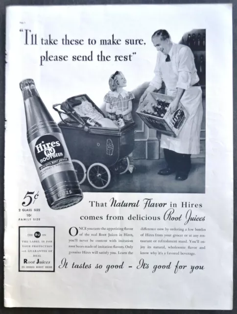Vintage Print Ad HIRES ROOT BEER 1937 I'll take these please send the rest