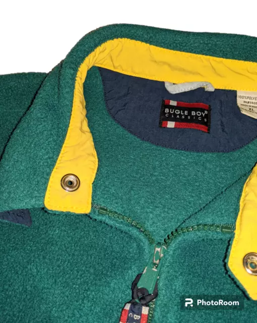 VINTAGE 90'S BUGLE BOY Fleece Jacket Golf Crest Full Zip Y2K Mens Size ...