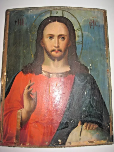 19th century Antique Russian Orthodox Icon Christ Россия