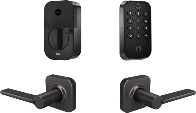 Assure Lock 2 Keypad with Bluetooth and Valdosta Lever in Black Suede
