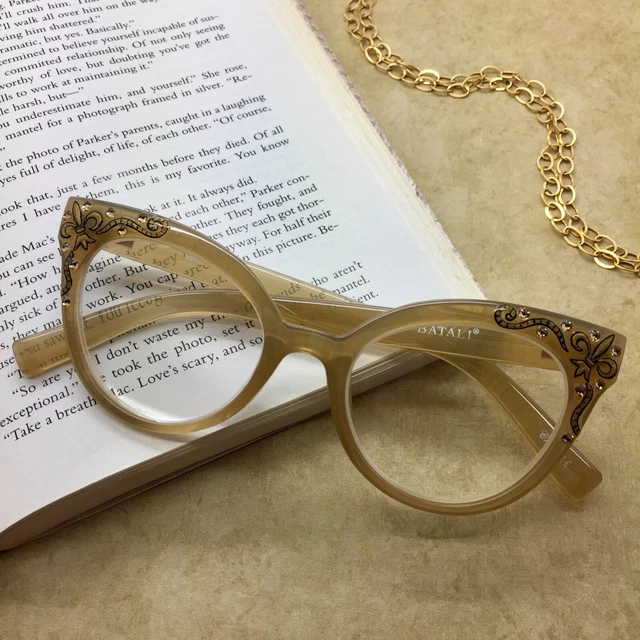 Fleur de Lis Cat Eye Reading Glasses 2.5 Cateye Readers Cat-Eye Eyeglasses Gold