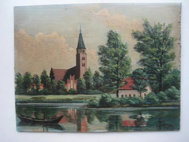 Brandenburg an der Havel Dom St. Peter und Paul Ölgemälde Biedermeier Ölbild