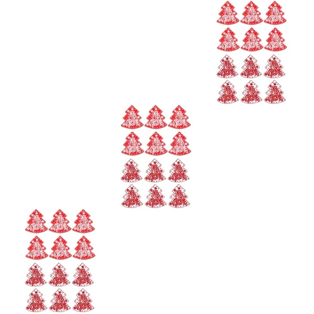 36 Pcs Christmas Tree Pendant Wooden Vintage Ornament Ornaments