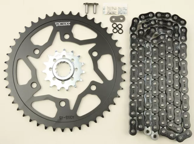 98-'03 for Yamaha YZF-R1 Sprocket/Chain Kit Stl/Stl 15/45T Sil Rx3 520-114L Blk