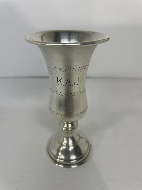 Vintage Sterling Silver Cup “K.I.J”  Engraved 4" tall 34.9g Or 1.23oz