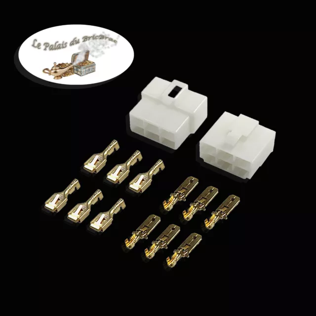 Kit Connecteur électrique 6 Voies - Terminal 6.3 mm -- Auto Moto Bateau Quad