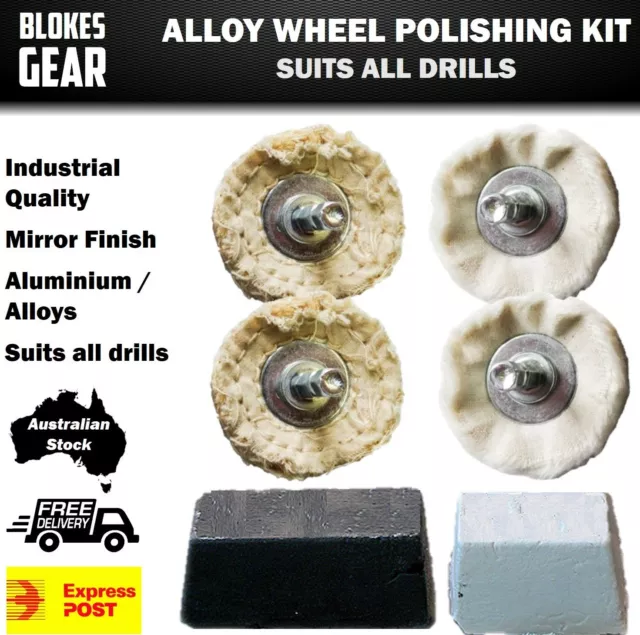 Metal Buffing Kit for Holden Commodore Ford Falcon Mag Wheels Parts fits Drills