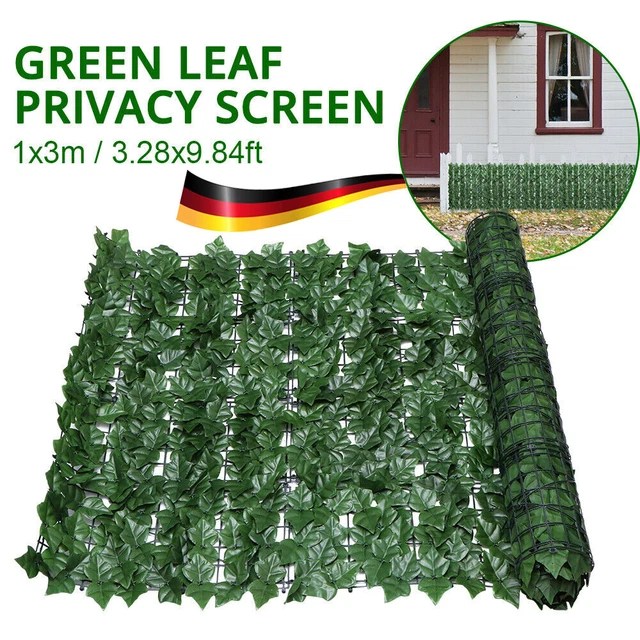 3x1M Sichtschutzhecke Windschutz Efeu Sichtschutz Balkonverkleidung Blätterzaun