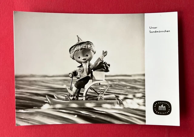 Sandmann Alt DDR FOTO AK Unser SANDMÄNNCHEN 1971 Sandmann auf dem Tretboot ( 139342 ...