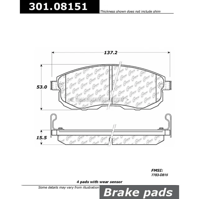 Centric Parts Brake Pad Set 301.08151 TCP