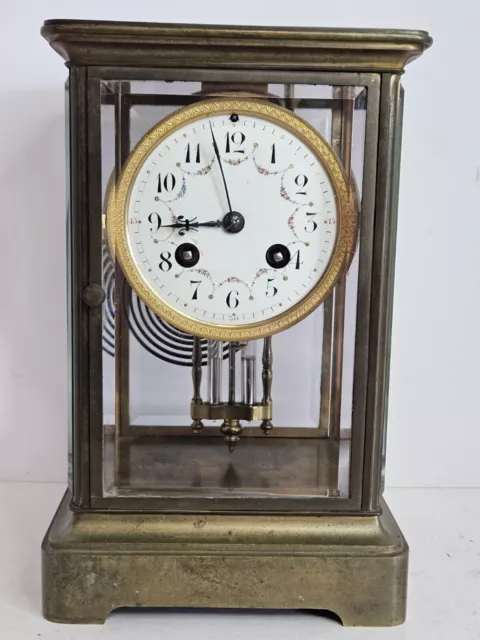 Antique MARTI French Victorian Brass &Glass Crystal Regulator Clock TIFFANY & CO