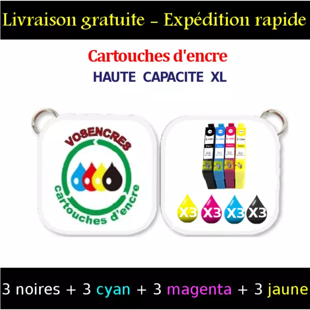 Lot de 12 cartouches d'encre XL non originale compatible T1285 T01285 1285