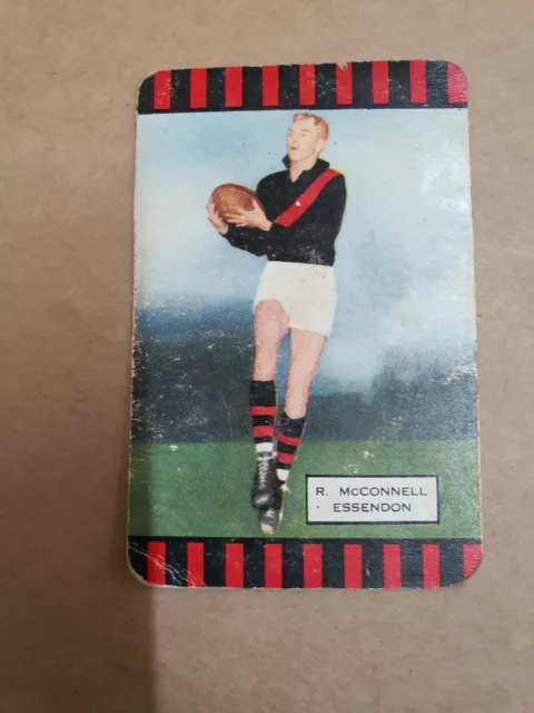 1954 Coles VFL Card R.Mcconnell Essendon fair condition
