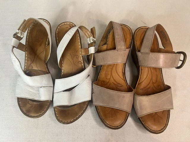 SET OF 2 Strappy Oasis Sandals Red White Size 7 15.00