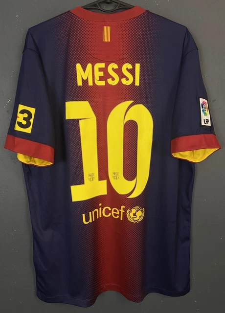Uefa Men's Fc Barcelona 2012/2013 Messi #10 Football Soccer Shirt Jersey Size L