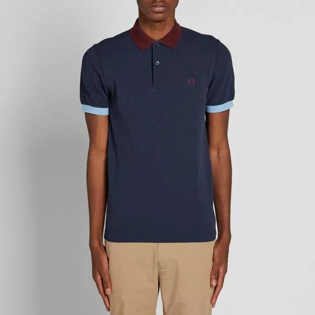 Fred Perry Men's polo shirt Short Sleeve Top Size Small Navy