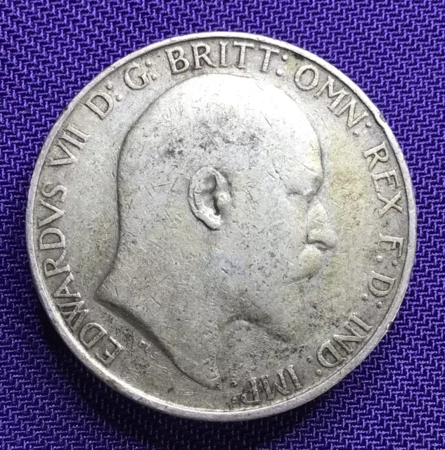 1906 British King Edward VII Sterling Silver One Florin Coin #H5145